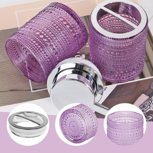 Tonxus Purple Bathroom Accessory Set, Glass Foam Soap Dispenser and Toothbrush Holder Set, Bathroom Soap and Toothbrush Holder Set, Glass Foaming Hand Soap Dispenser for Countertop Decor