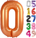 Orange Number 0 Balloon - 40 Inch Birthday Decoration for Milestone Celebrations | Party Supplies