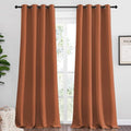 NICETOWN Burnt Orange Blackout Curtains - Extra Long 55x120 Grommet Panels for Sliding Door | Modern Sunlight Blocking Design