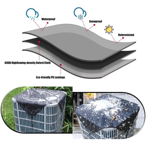Artllon AC Covers for Outside Winter, 600D Oxford Air Conditioner Covers for Outside, 36''x36'' Waterproof AC Condenser Cover - Universal Top Defender Cover
