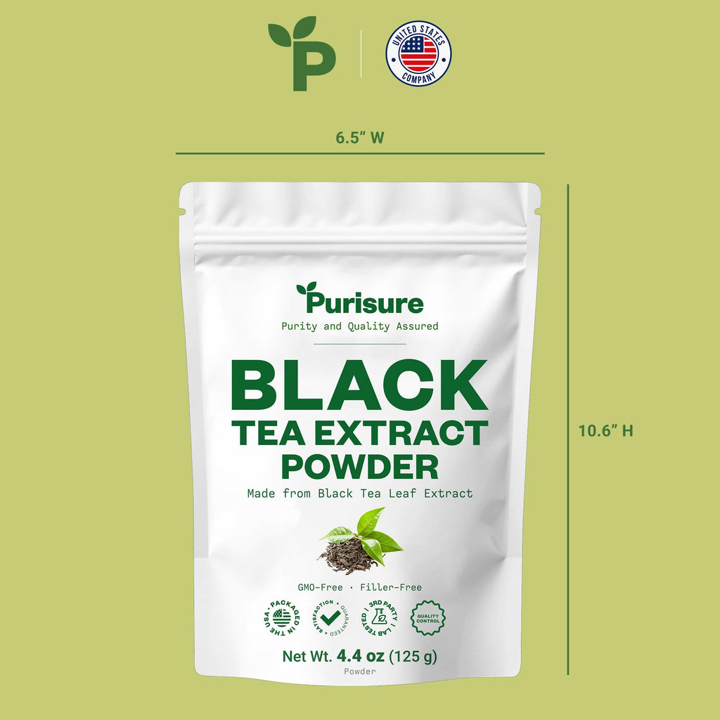 Instant Black Tea Extract Powder, Unsweetened Iced Tea Extract Powder from Real Black Tea Leaves for Hot or Cold Drinks, Instant Black Tea Mix for Beverages, Smooth Mixing, Zero Additives, Non-GMO, 125g , 250 Servings