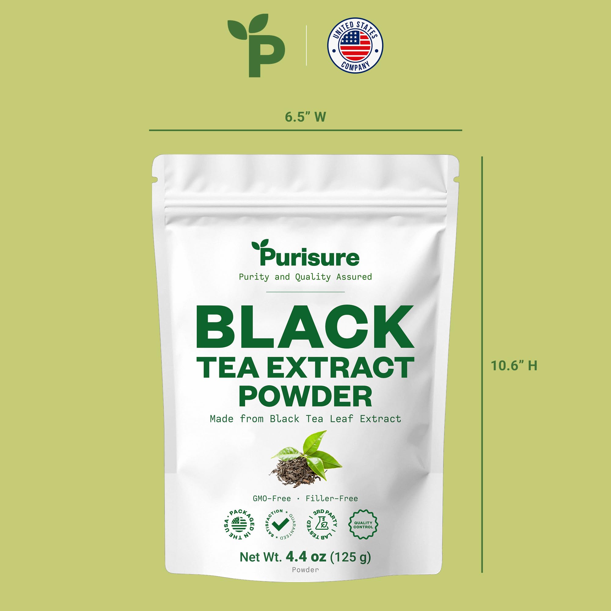 Instant Black Tea Extract Powder, Unsweetened Iced Tea Extract Powder from Real Black Tea Leaves for Hot or Cold Drinks, Instant Black Tea Mix for Beverages, Smooth Mixing, Zero Additives, Non-GMO, 125g , 250 Servings
