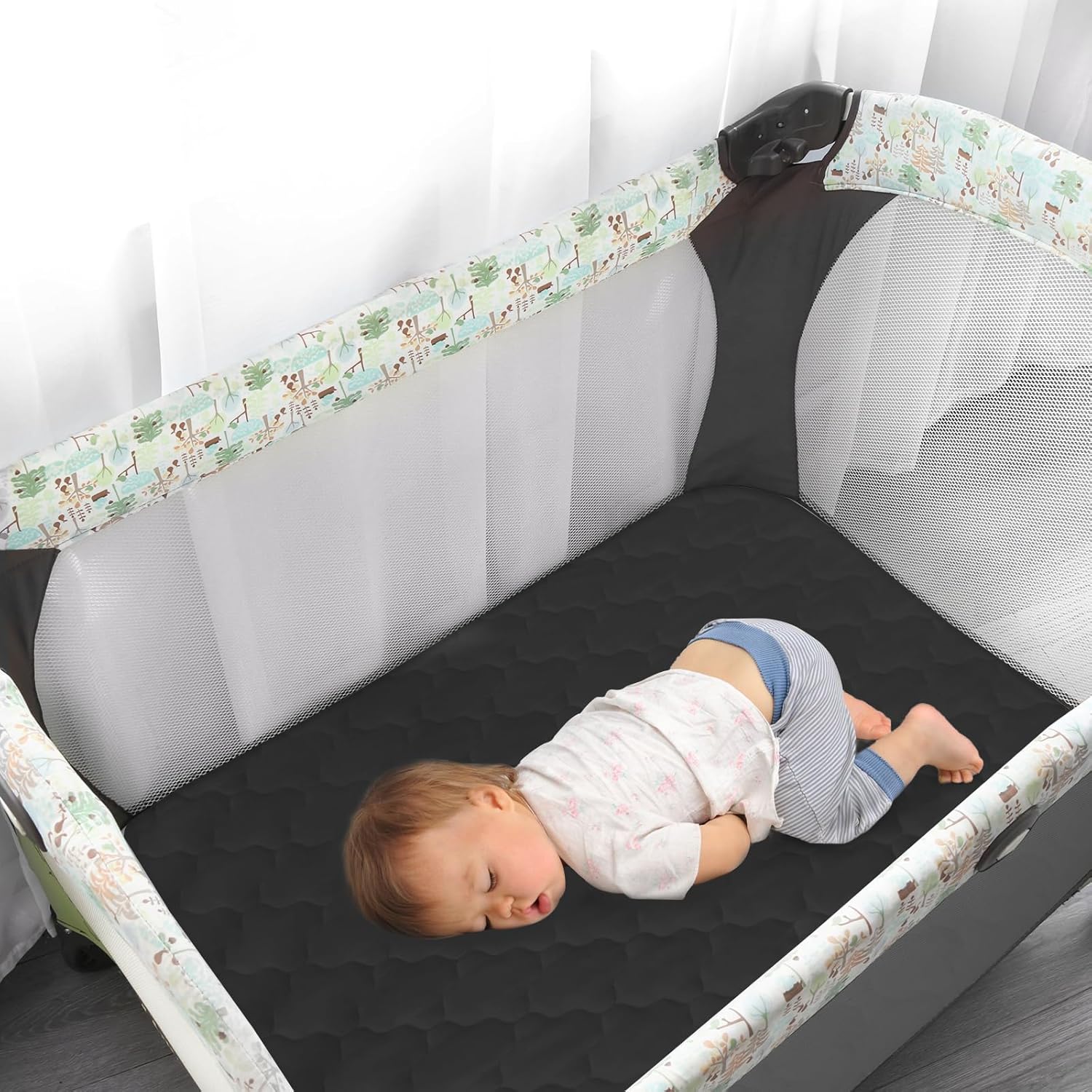 Skiennix Waterproof Pack and Play Mattress Protector Sheets - Fitted Cover for Graco & Dream On Me | 39" x 27" - 2 Pack