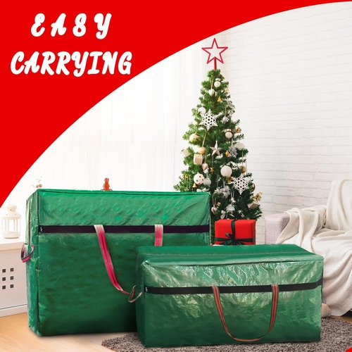Christmas Tree Bag - Waterproof & Tearproof Storage for 4FT/5FT Trees | Easy Transport with 4 Handles - Green