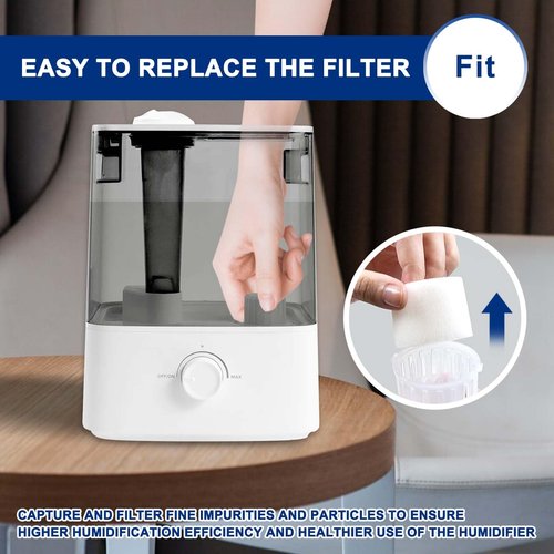Top-Fill Humidifier Replacement Filter Compatible with Levoit Dual150 Dual200S Classic160 Classic300(S) LV600S LV600HH OasisMist450S OasisMist600S Superior 6000S - 10 Filters and 2 Clean Fish