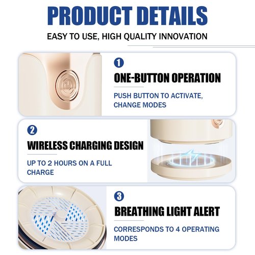 Fruit and Vegetable Washing Machine, Upgrade Titanium Electrolysis Purification Fruit Cleaner Device Waterproof Fruit and Vegetable Purifier Clean Fresh Produce in Water (Cream Color)