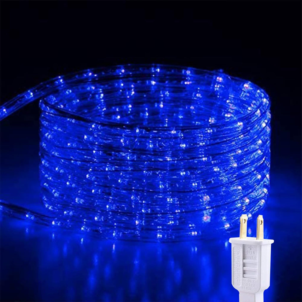 Skiennix 100ft LED Rope Lights - Waterproof, Flexible Tube Lighting with 8 Modes | Blue for Garden, Patio, Party & More