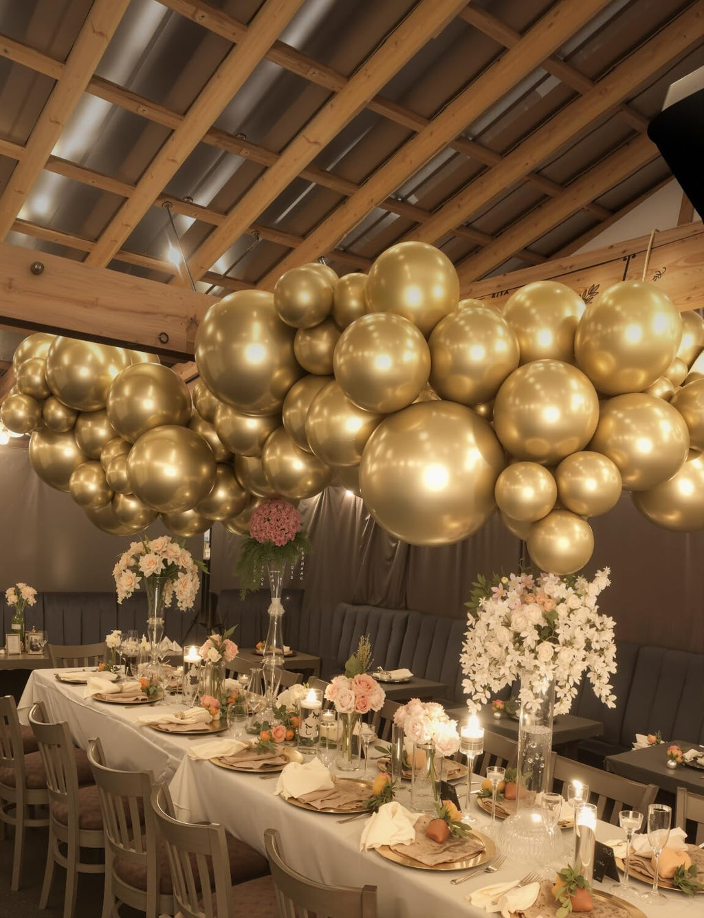 Skiennix 36 Inch Metallic Gold Balloons - Jumbo Chrome Latex Balloons for Graduation & Party Decor