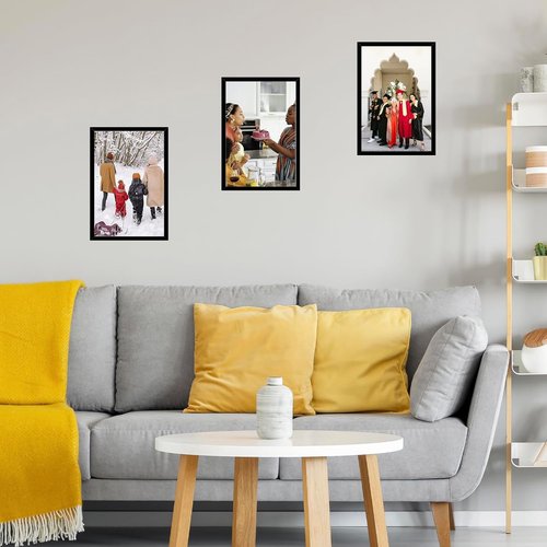 JCJMY 9x14 Picture Frame - Black Wall Mount for Horizontal or Vertical Display | Shatter-Resistant Plexiglass