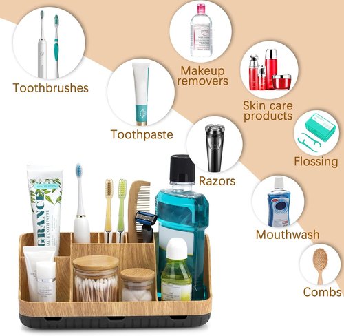 GFWARE Bathroom Organizer - Detachable 7-Slot Kids Electric Toothbrush Holder | Drainage Design for Easy Storage