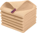 Homaxy Kitchen Dish Cloths - 100% Cotton Waffle Weave, Ultra Soft & Absorbent, 12 x 12 Inches, 6-Pack | Apricot