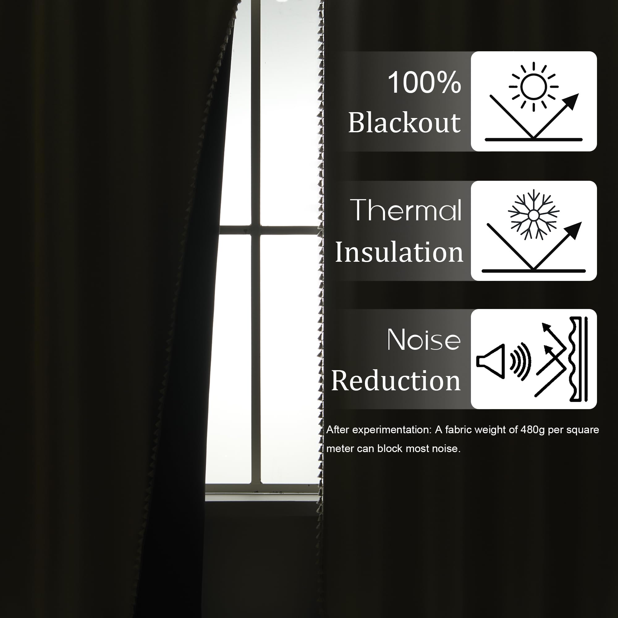LIMON HOME Linen Blackout Curtains for Living Room 84 Inches Long Boho Black Out Curtains for Bedroom Thermal Insulated Light Blocking Drapes 2 Panels Set Noise Reduction Curtain