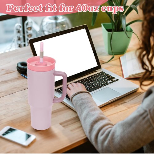 Tumbler Lids Replacement for 40oz Owala Cup, Replacement Spill Proof Splash Resistant Tumbler Lid, Reusable Tumbler Covers for Owala Cup Accessories,BPA-Free (Pink)