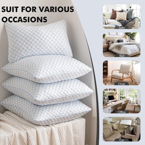 MIULEE 20x20 Pillow Inserts, Memory Foam Cooling Set of 2 Decorative Throw Pillows,Adjustable Premium Stuffer for Sofa Couch Bed and Living Room