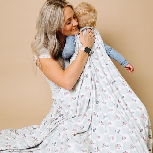 Copper Pearl Jumbo Premium Knit 3 Layer Stretchy Throw Blanket Mickey Mouse & Friends