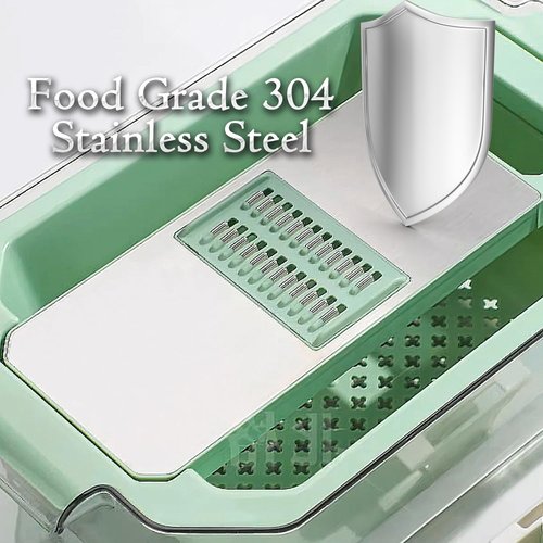GEHEN Kitchen Pro-Series 9-in-1 Vegetable Chopper - 6 Blades, Mandoline Slicer & 5 Quart Storage Basket