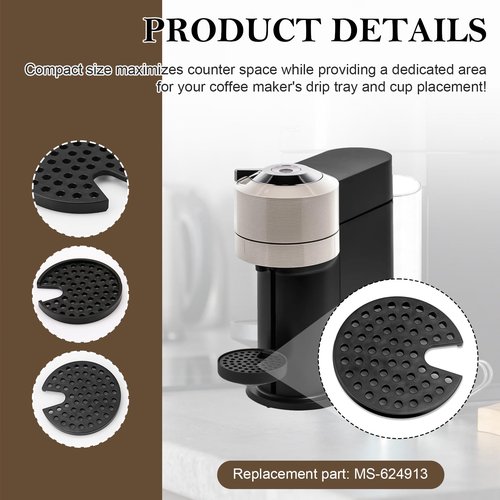 MS-624913 Grid for Coffee Maker Fit for Krups Nespresso Vertuo Next and Nexpresso Vertuo Next Grinder Models, Drip Tray Grid Cup Mug Rest for Nespresso Espresso Machine Replacement Parts, 2 Pack