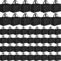 Boao 48 Pack Reusable Grocery Bags 13''L x 9.4''W x 15''H Large Foldable Shopping Tote Bag Non Woven with Handle and Button(Black)