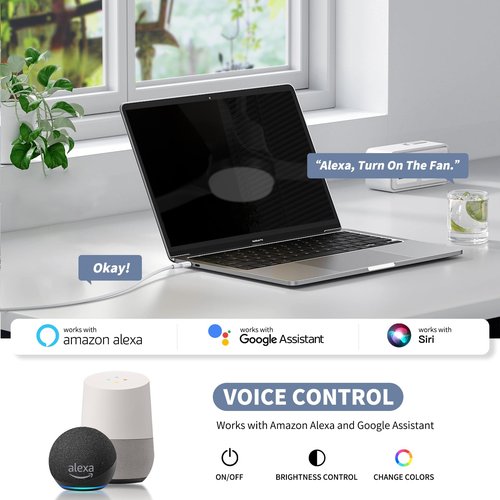42 Inch Smart Ceiling Fans with Lights Remote LED Dimmable,Outdoor Indoor Modern Ceiling Fan Controlled by WiFi Alexa App,FCC Quiet DC Motor,3 Black Blades for Bedroom Living Room Patio Porch