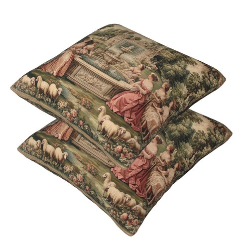Taekifiyy French Garden Throw Pillow Covers 18x18 Inch Set of 2 Western Decorative Cushion Cases for Couch Living Room Bedroom