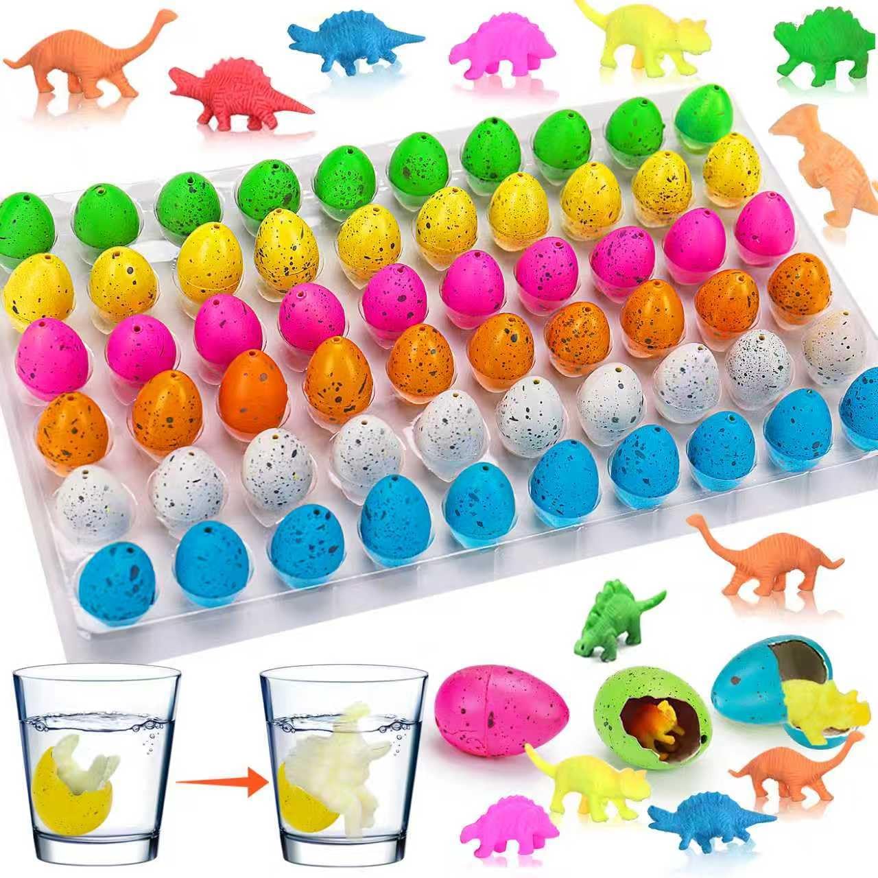 Skiennix 60PCS Small Hatching Dinosaur Eggs - Fun Party Favors & Classroom Prizes | Grow in Water Dino Toys