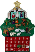 Regine Switzerland Nativity Fabric Advent Calendar - Festive Holiday Countdown | 24 Pockets
