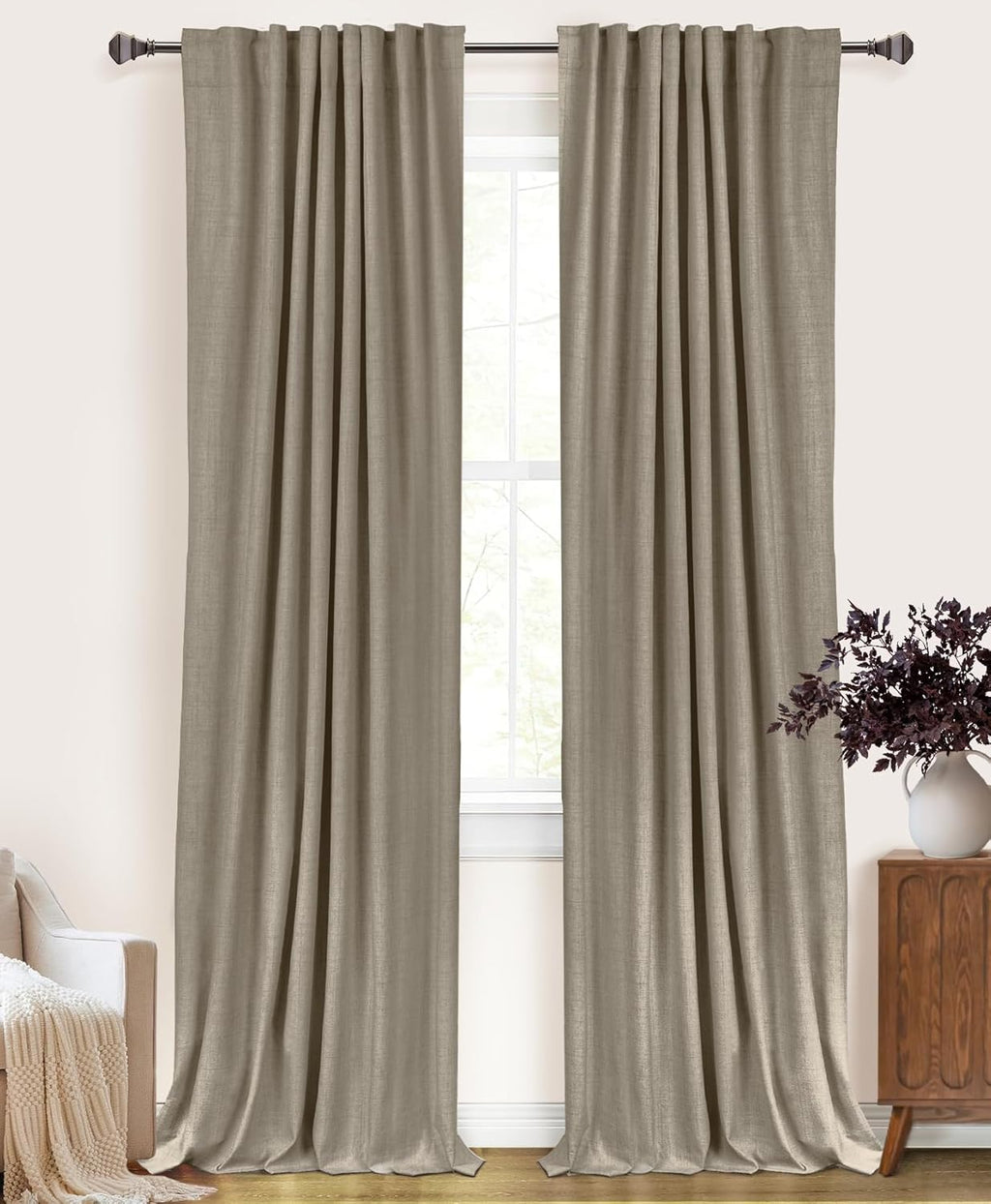 Skiennix 100% Blackout Curtains - Thermal Insulated Drapes for Bedroom | 50" W x 72" L, 2 Panels Set