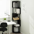 Furinno 5-Tier Bookshelf - Zigzag Corner Design | Espresso/Black | Perfect for Living Room, Bedroom, Home Office