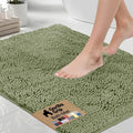 GORILLA GRIP Bath Rug Mat - Soft Absorbent Chenille | Quick Dry Microfiber, 48x24, Sage Green