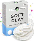 Original Stationery Soft Clay - White Foam Clay Add-In for Slime Making | 230g (8.1 oz) - Stretchy Air-Dry Texture