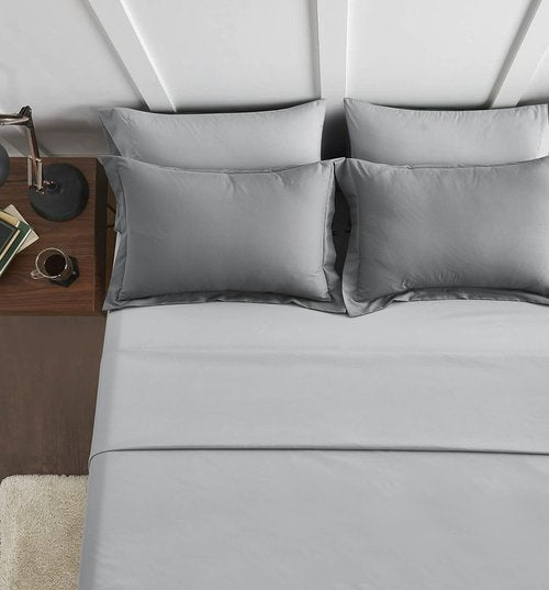 Maple&Stone Queen Size Comforter Set - 7-Piece Down Alternative Bed in a Bag, Soft Reversible Duvet in Dark & Light Grey