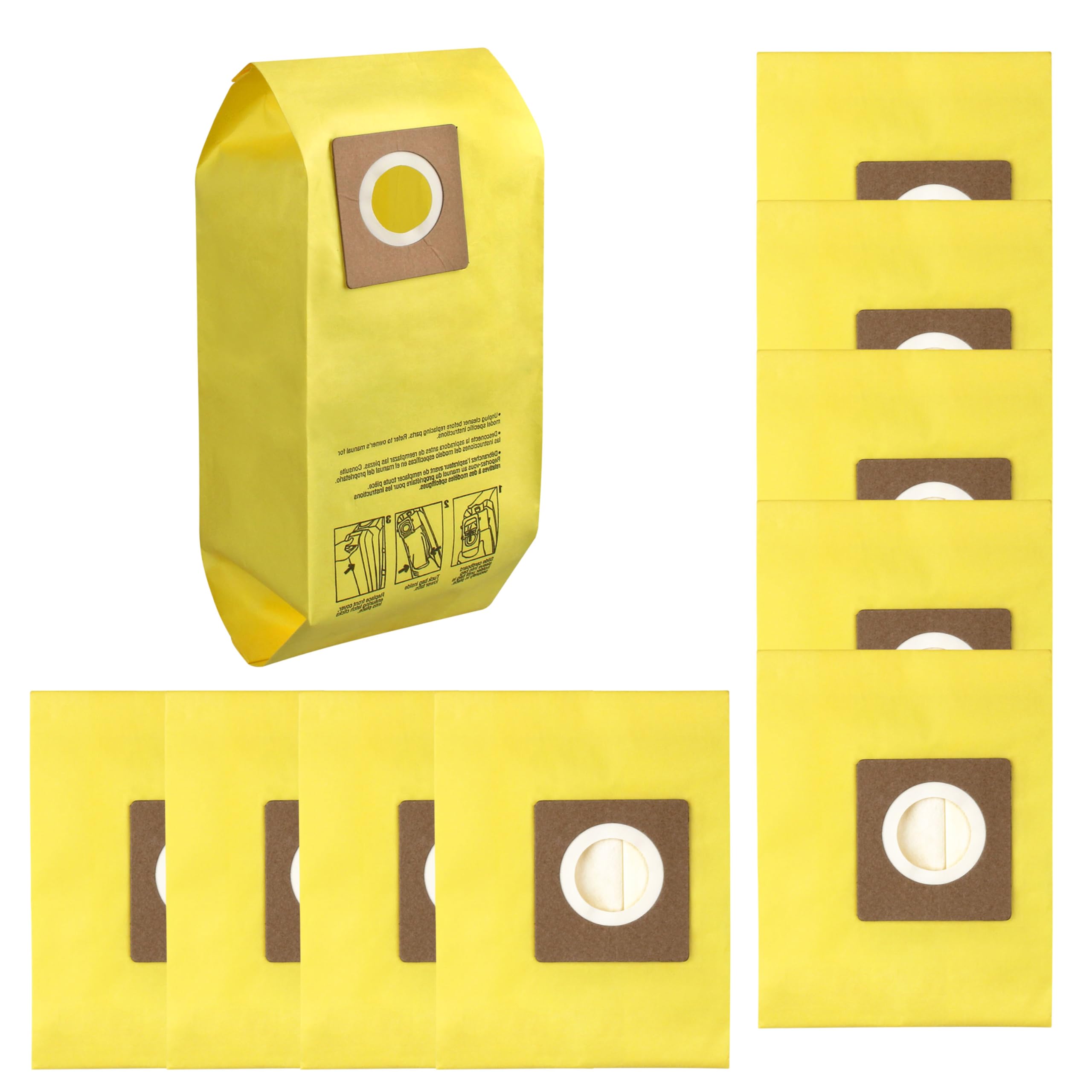 ORTVS AH10243 Disposable Vacuum Bag for Hoover Commercial CU2 Vacuum Cleaner CH54013 CH54015 CH54113 CH54115 Upright Bags for HushTone Replacement, Yellow (10 Pack)