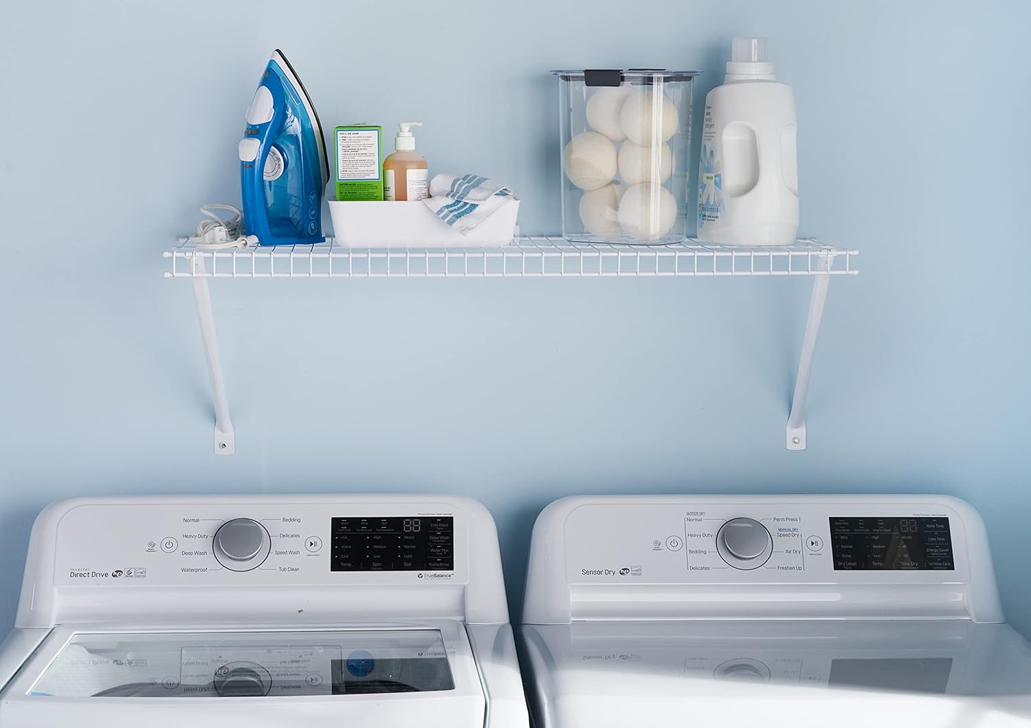 Rubbermaid Direct Wall Shelf - 3 Ft. Wide Wire Shelving Organizer with Mounting Hardware | White for Home & Laundry