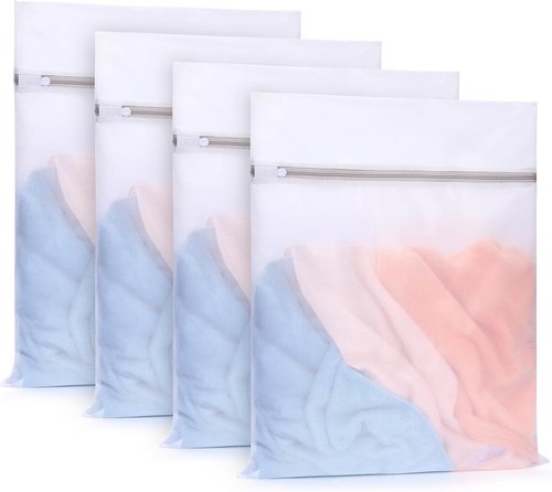Muchfun Durable Fine Mesh Laundry Bags - 4Pcs Set for Delicates | 16 x 20 Inches (Large)