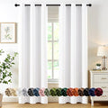 MIULEE Thermal Insulated White Curtains - Room Darkening Drapes for Bedroom & Living Room | 72 Inches Long, 2 Panels