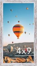 JCJMY 4x9 Picture Frame - Rustic White Wall Hanging & Tabletop Display | Shatter-Resistant Plexiglass