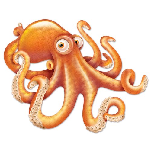 Beistle Set of 2 Jointed Octopus Photo Prop Backdrops, 32"- Under the Sea Nautical Wall Decorations, Ocean Party Cut Outs