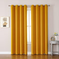 ChrisDowa Blackout Curtains - Room Darkening Thermal Insulated Grommet Panels | Mustard Yellow, 52 x 80 Inch