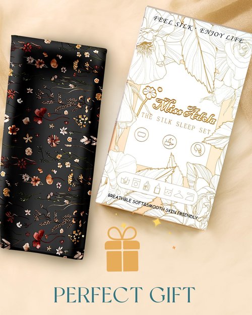 Miss Adola Silk Body Pillow Cover with Zipper - 20x54 Inch Silk Long Pillow Case for Women Ladies Adults Soft Bed Decorative Cute Boho Large Body Pillowcase Sham for Hair and Skin, Black Grow Flower