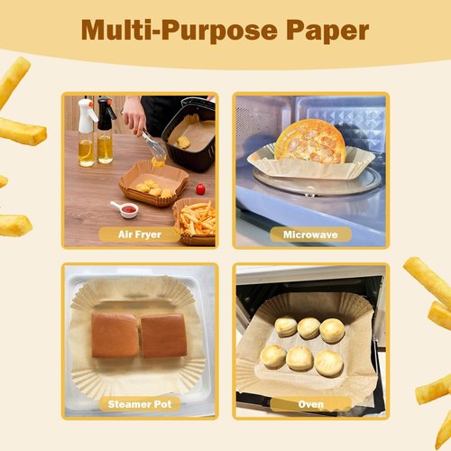 Air Fryer Liner - 200 Pcs Unbleached Disposable Parchment Paper | Non-Stick & Leak-Proof for 5-8 QT Baskets