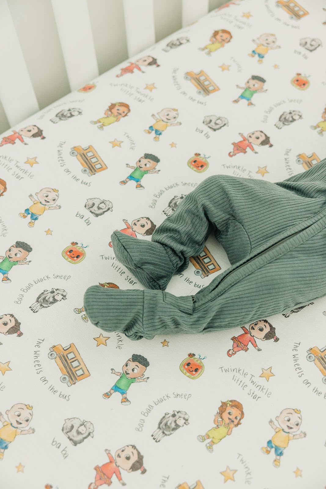 Copper Pearl Premium Fitted Knit Crib Sheet/Toddler Sheet CoComelon Friends