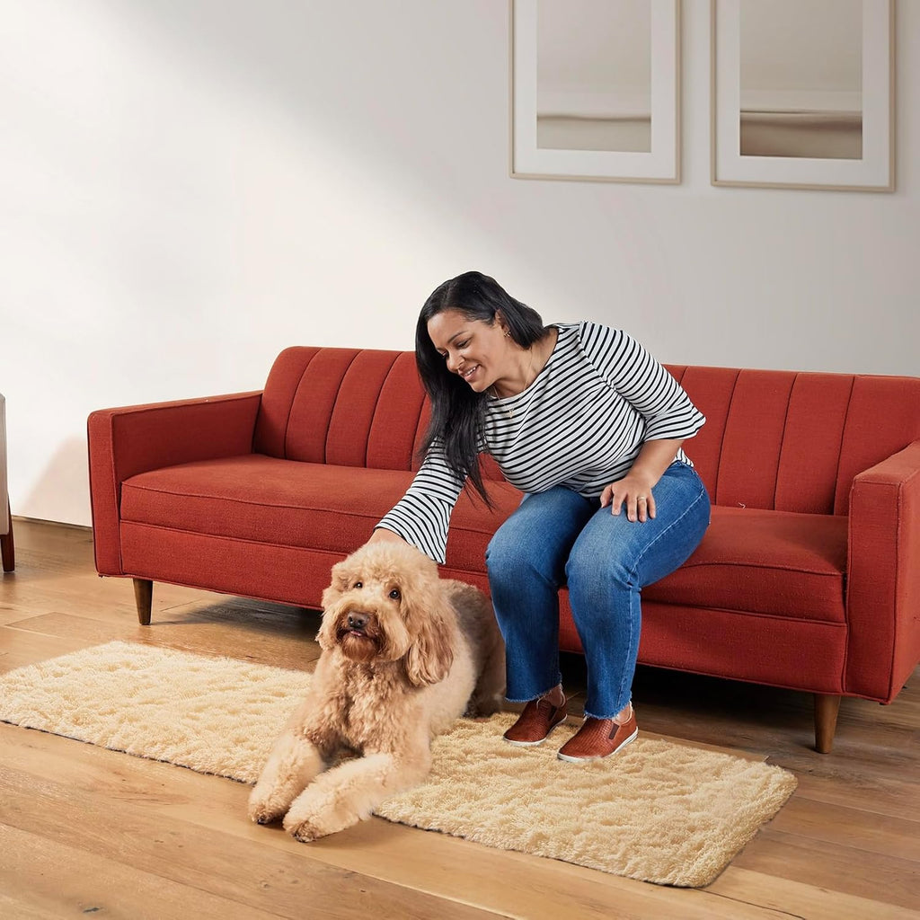 Ophanie Runner Rug - Non-Slip Fluffy Soft Hallway Carpet | 2x6 Beige Shag for Bedroom & Nursery Decor