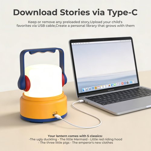 CBPLAY 4-in-1 Kids Night Light, Bluetooth Speaker, Story Player & White Noise Machine for Soothing Sleep - Rechargeable, Patented Pull-Handle, and Screen-Free, Perfect for Bedtime, Travel & Camping