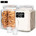ComSaf 64 oz Glass Jar with Lid, 2 QT Pantry Storage Containers set with Glass Lids, Flour Sugar Storage Containers, Half Gallon Jars for Kitchen Storage and Laundry Room Containers, Set of 2