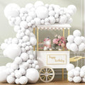 APLANET White Latex Balloons - 150pcs in Various Sizes for Birthday, Wedding, and Baby Shower Decor