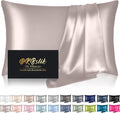Mulberry Silk Pillowcase - Standard Size, Natural Satin for Hair & Skin, Zipper Closure, Taupe