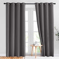 NICETOWN Gray Blackout Curtains - Thermal Room Darkening Drapes | 84-Inch Grommet Panels (2 Panels, W52 x L84)