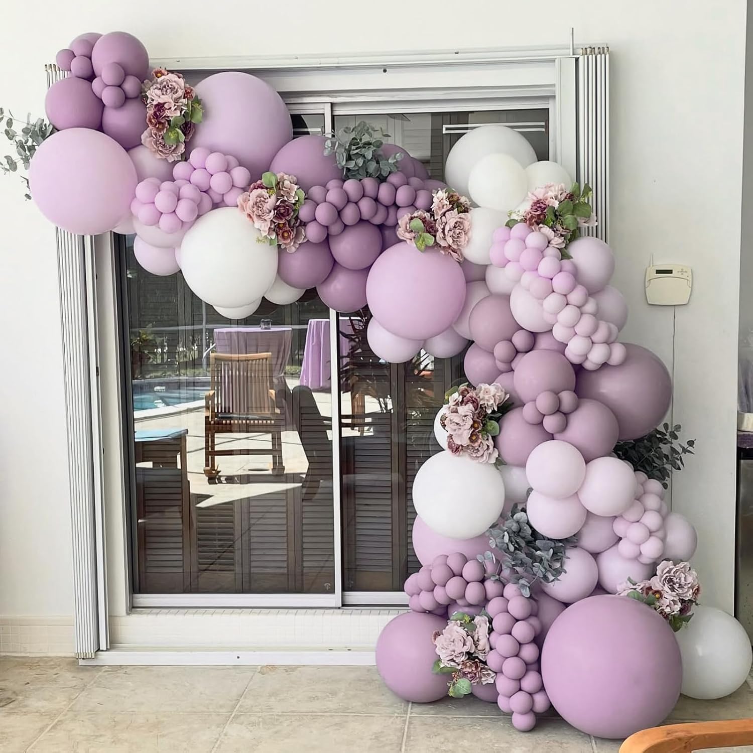 Skiennix Dusty Purple Balloon Set - 120 Pcs in 5-18 Inch Sizes | Perfect for Boho Bridal & Baby Showers