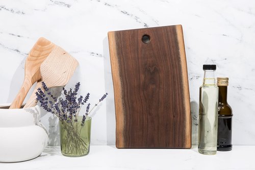 Live Edge Black Walnut Cutting Board 8" x 12" – Handcrafted by American Amish – Reversible, Durable, Unique Hardwood Slab – Food-Safe Finish – Premium Charcuterie & Serving Board