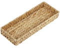 Bathroom Vanity Tray, 16.7 Inch Water Hyacinth Toilet Tank Baskets, Long Wicker Counter Tray for Paper Hand Towel, Bathroom Counter Organizer for Decor Coffee Table (16.7" x 6" x 2")